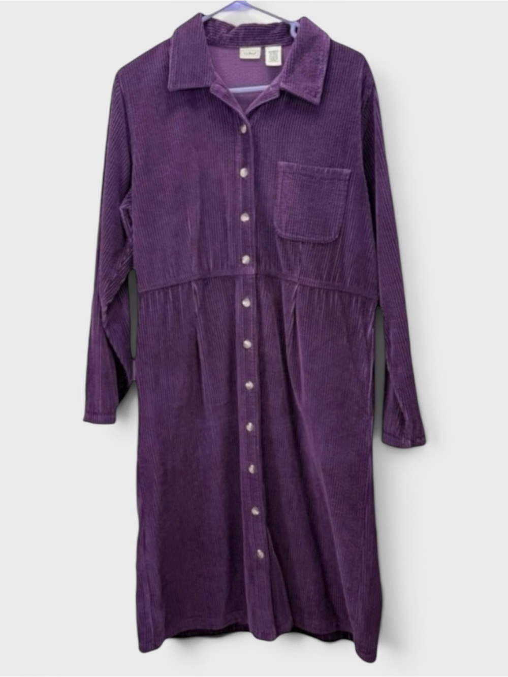 509 RARE! Vintage L.L. Bean Purple Corduroy Dress with Pockets